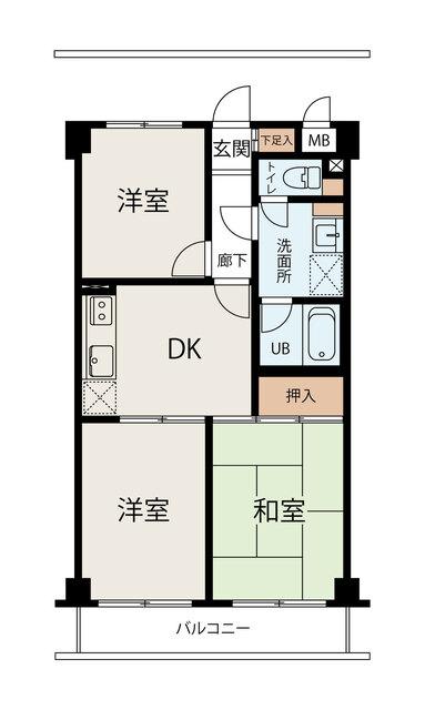 01.02.06号室（3DK）反転の可能