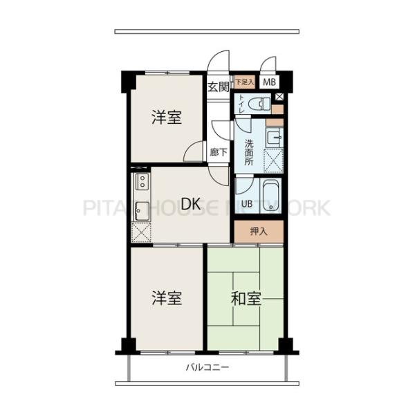 01.02.06号室（3DK）反転の可能