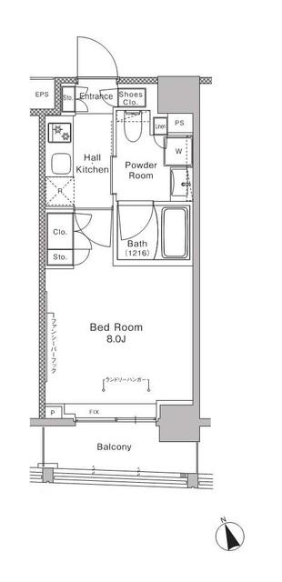 ※反転タイプ。角部屋ではない為、お風呂に