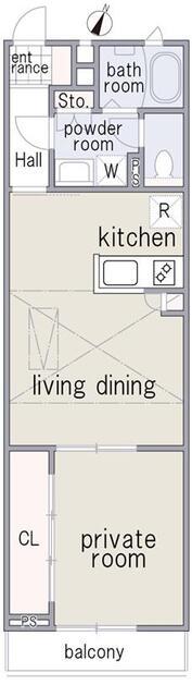 1LDK＋屋根裏収納