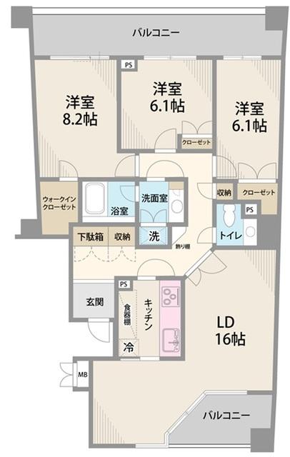 90㎡超の3LDKです