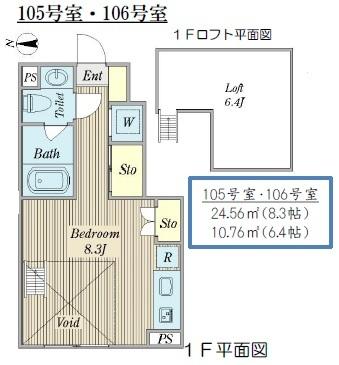 1LDKのような間取りでロフトも合わせる
