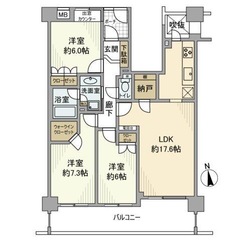 三鷹下連雀グレイスコート 間取り図画像