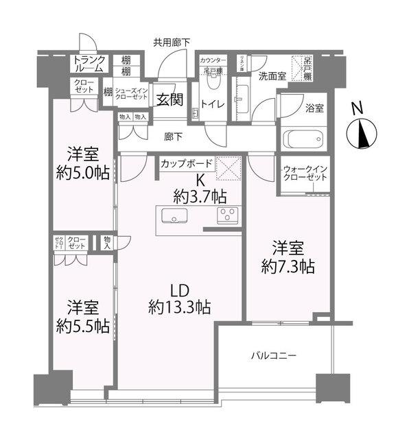 白金ザ・スカイ E棟（4103） 間取り図画像