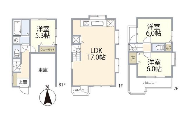 祐天寺戸建 間取り図画像