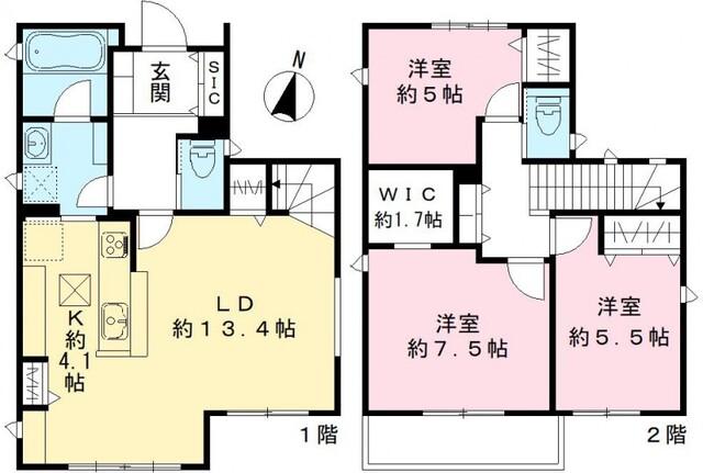 田柄三丁目貸家（1号室） 間取り図画像