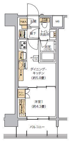リビオメゾン芝浦（204） 間取り図画像