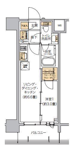 リビオメゾン芝浦（502） 間取り図画像