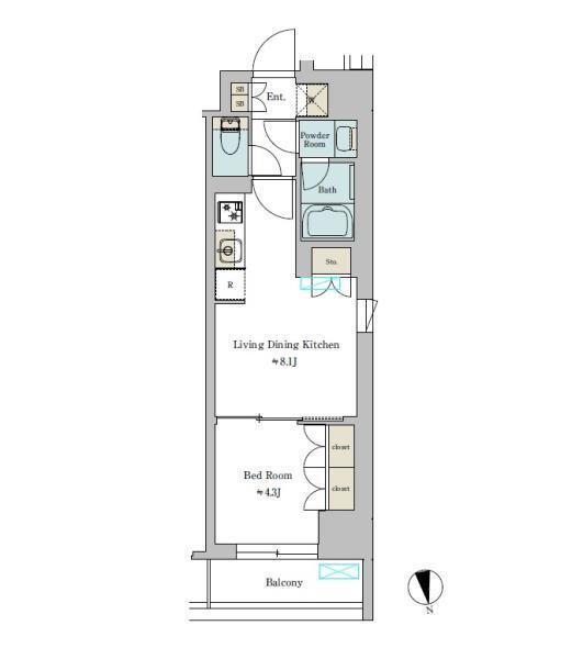 Ｂｒｉｌｌｉａ　ｉｓｔ　池尻大橋（508） 間取り図画像