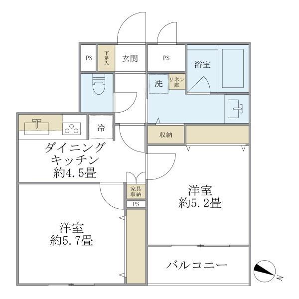 Ｔｈｅ　Ｓｈｉｎａｇａｗａ　Ｅａｓｔ　Ｒｅｓｉｄｅｎｃｅ（302） 間取り図画像