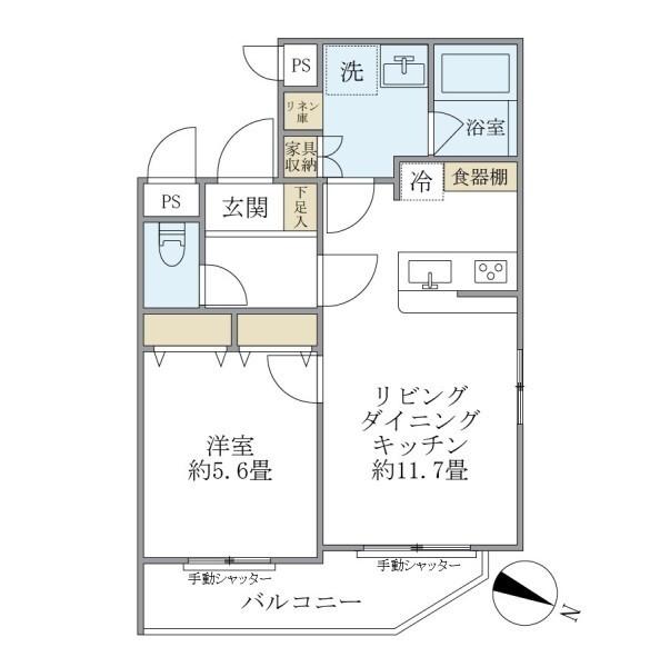 Ｔｈｅ　Ｓｈｉｎａｇａｗａ　Ｅａｓｔ　Ｒｅｓｉｄｅｎｃｅ（101） 間取り図画像