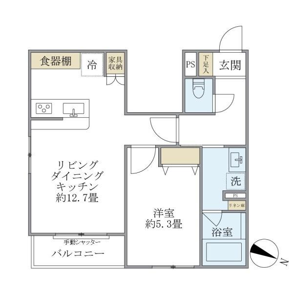 Ｔｈｅ　Ｓｈｉｎａｇａｗａ　Ｅａｓｔ　Ｒｅｓｉｄｅｎｃｅ（102） 間取り図画像