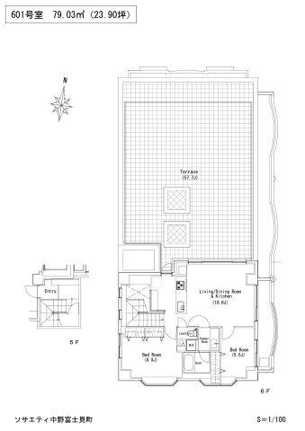 SOCIETY中野富士見町（601） 間取り図画像