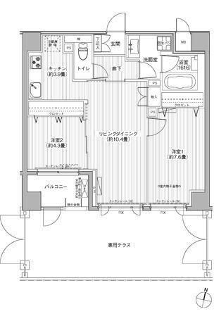 アンソレイエ飯田橋（102） 間取り図画像