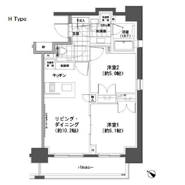 パークハビオ人形町（708） 間取り図画像
