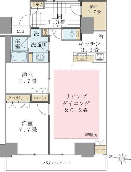 Ｂｒｉｌｌｉａ　ｉｓｔ　東雲キャナルコート（506） 間取り図画像