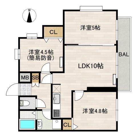 グリーンシティみその（305） 間取り図画像