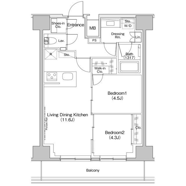 ザ・パークハビオ入谷（1303） 間取り図画像