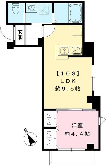 スカラーレ牛込（ＩoＴ賃貸）（103号室） 間取り図画像