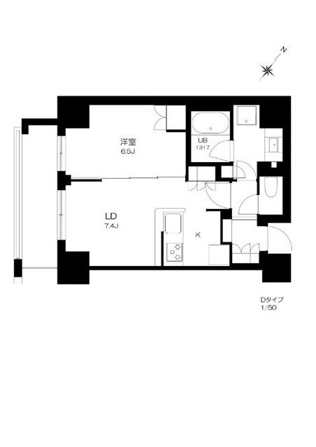 プライマル勝どき（403） 間取り図画像