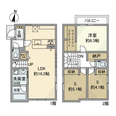 弥生町戸建（1） 間取り図画像