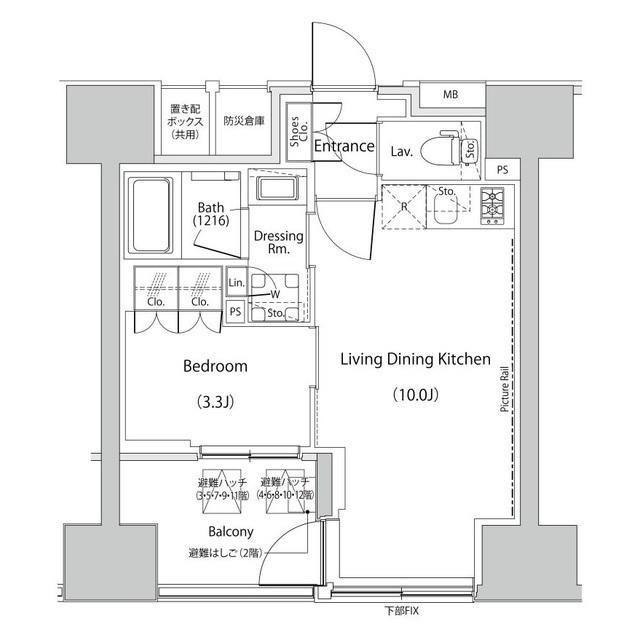 ザ・パークハビオ人形町レジデンス（1204） 間取り図画像