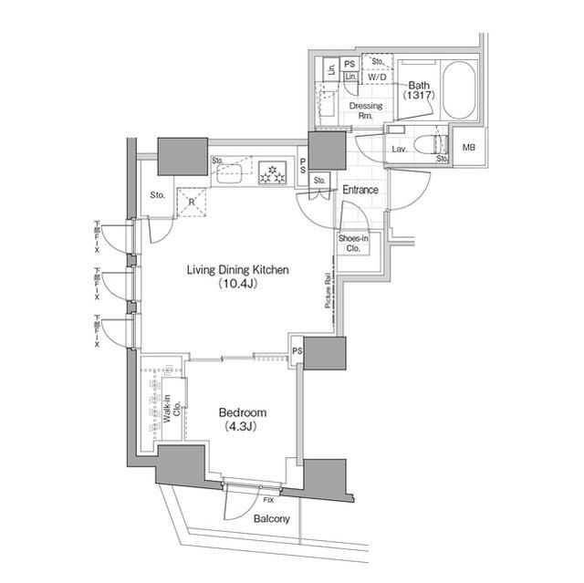 ザ・パークハビオ新宿（628） 間取り図画像