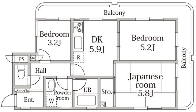 江東区扇橋マンション 間取り図画像
