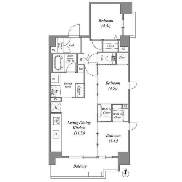 ACP Residence三ノ輪テラス（1003） 間取り図画像