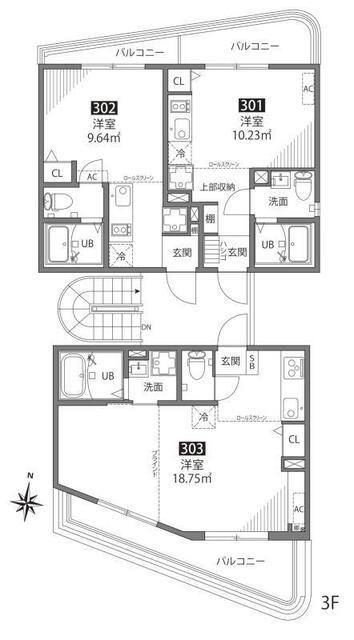 hanegi R（301） 間取り図画像