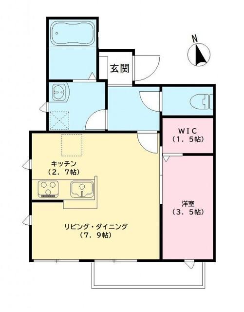 エクセルコート（201号室） 間取り図画像