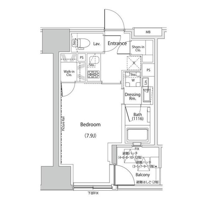 ザ・パークハビオ人形町レジデンス（305） 間取り図画像