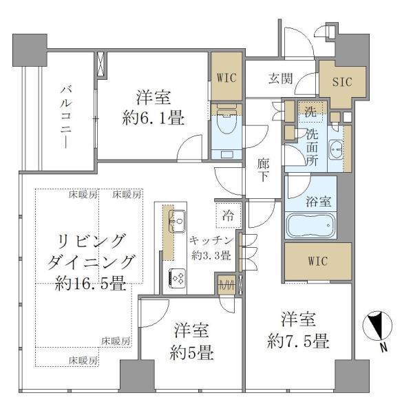 白金ザ・スカイ東棟（E2213） 間取り図画像