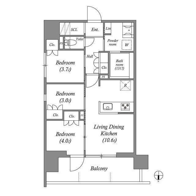 ACP Residence三ノ輪（1401） 間取り図画像