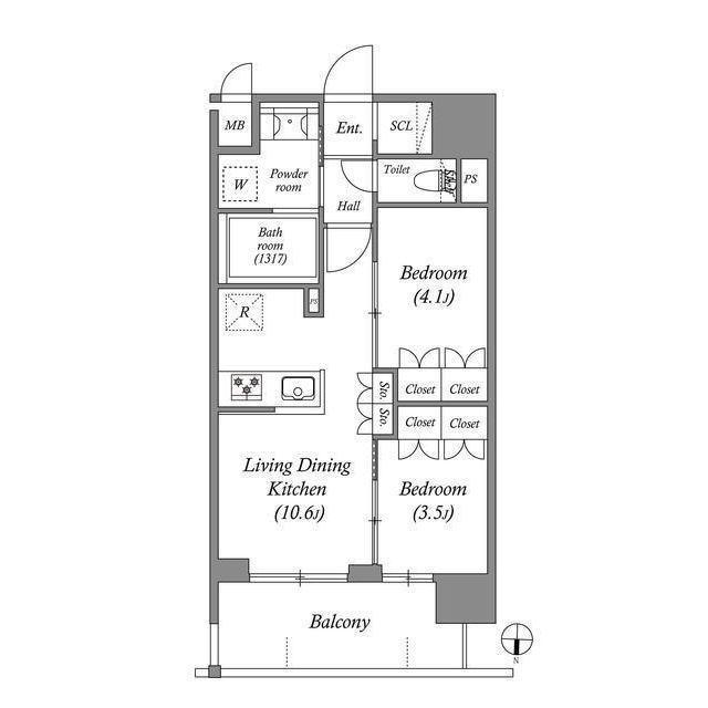 ACP Residence三ノ輪（1403） 間取り図画像