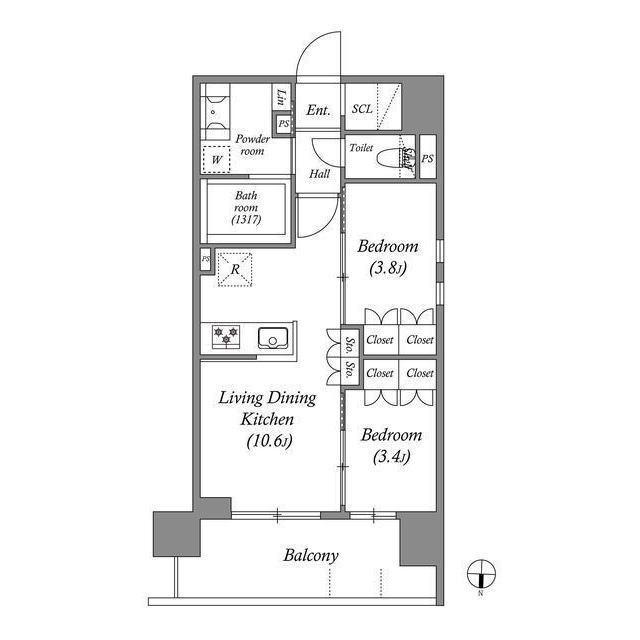 ACP Residence三ノ輪（1404） 間取り図画像