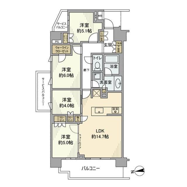 Ｂｒｉｌｌｉａ　大島　Ｇｒｅｅｎ　Ａｖｅｎｕｅ（501） 間取り図画像