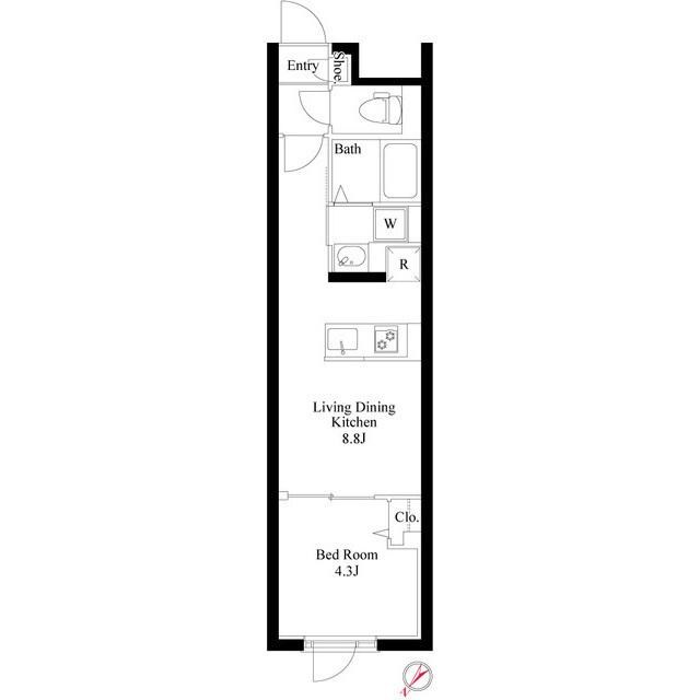 グランパセオ中目黒Ⅳ（0203） 間取り図画像