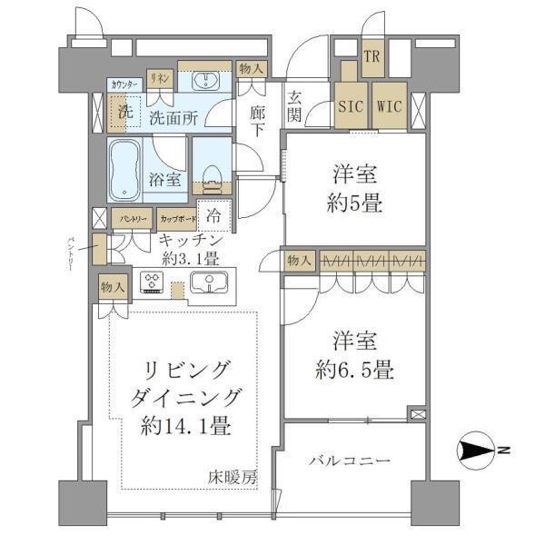 ＢｒｉｌｌｉａＴｏｗｅｒ上野池之端（3208） 間取り図画像