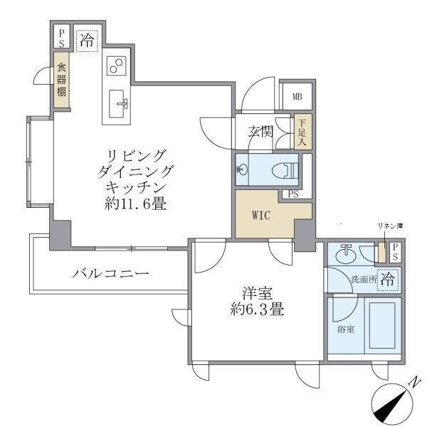 コスモリード恵比寿（401） 間取り図画像