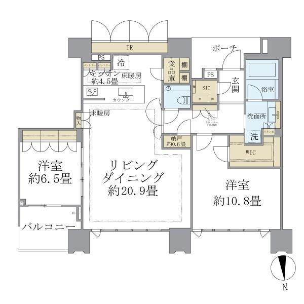 ドゥ・トゥール　ウエスト棟（W5209） 間取り図画像