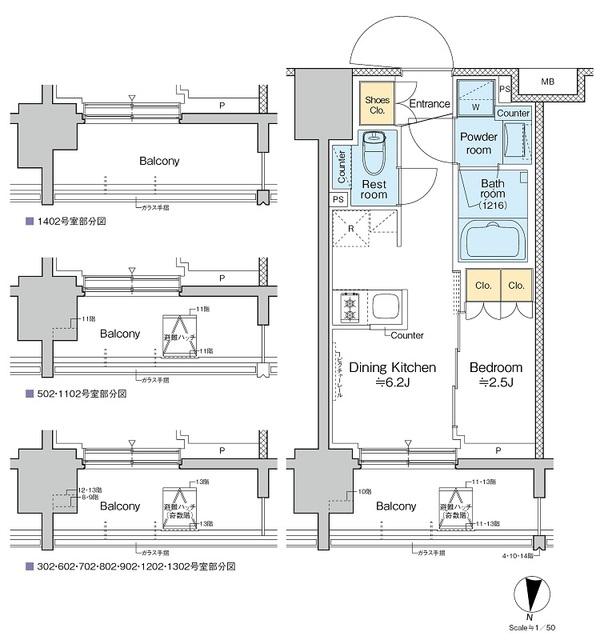 プラウドフラット亀戸ステーションプレイス（502） 間取り図画像