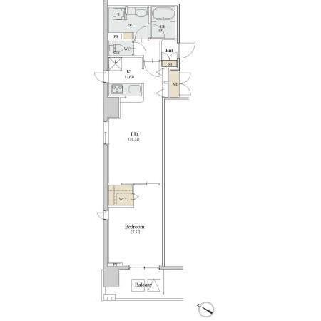 カスタリア人形町Ⅲ（301） 間取り図画像