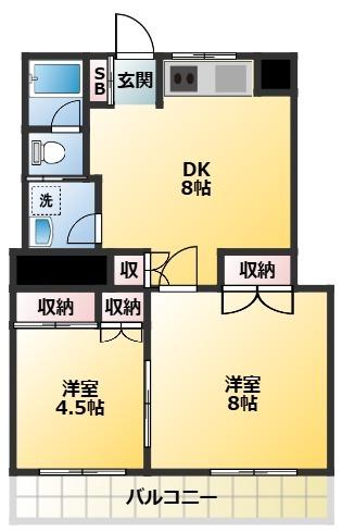 雪ヶ谷メゾンネージュ（301） 間取り図画像