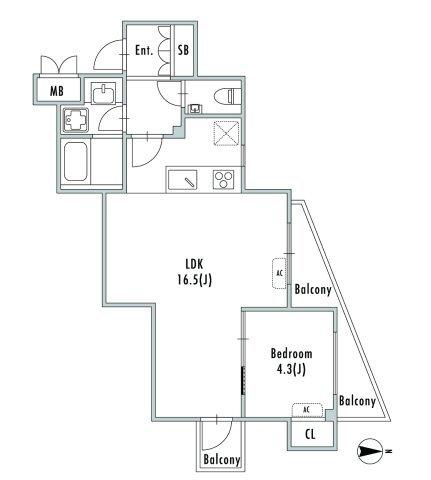 GRANPASEO中目黒Ⅲ（103） 間取り図画像