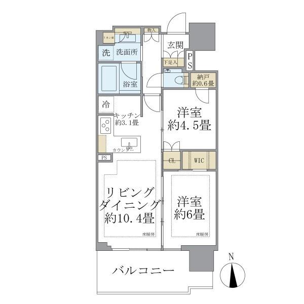グランドシティタワー月島（4309） 間取り図画像