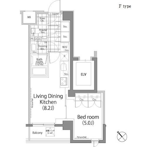 パークハビオ中目黒（402） 間取り図画像