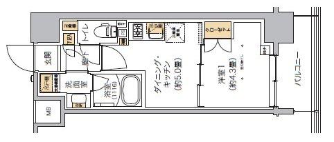 リビオメゾン芝浦（403） 間取り図画像