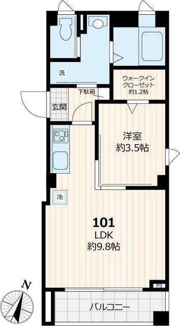 雑司が谷クロスウェイ（101号室） 間取り図画像