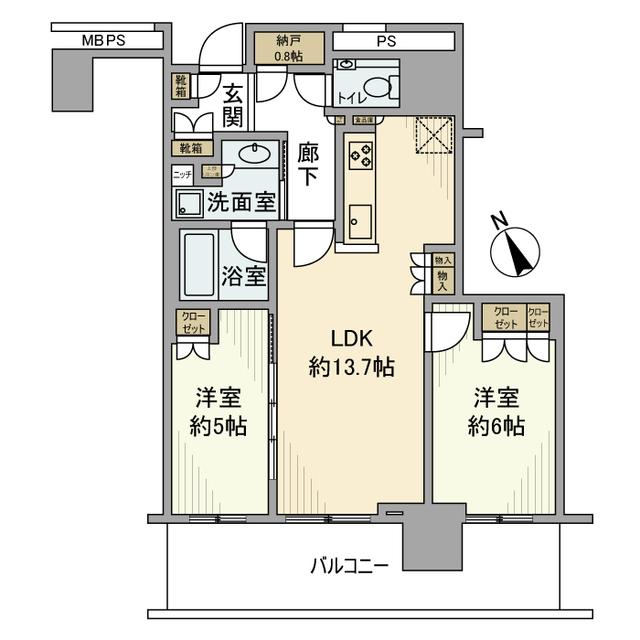 プラウドタワー小岩フロント（1505） 間取り図画像